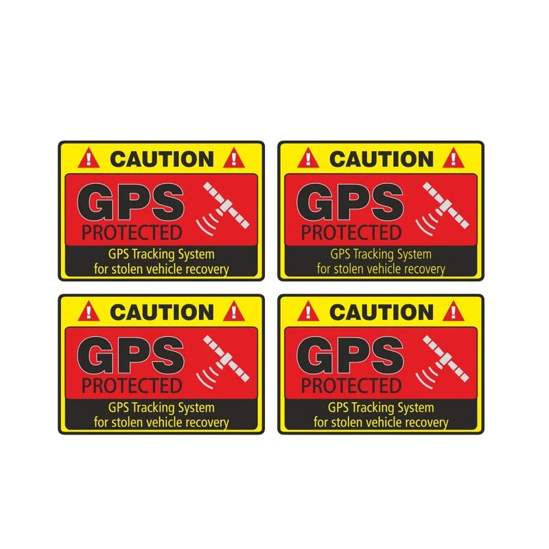 

Creativity 4X 7.3CM*4.8CM Warning Car Sticker Caution GPS Tracking System Protected Decal PVC Sunscreen waterproof