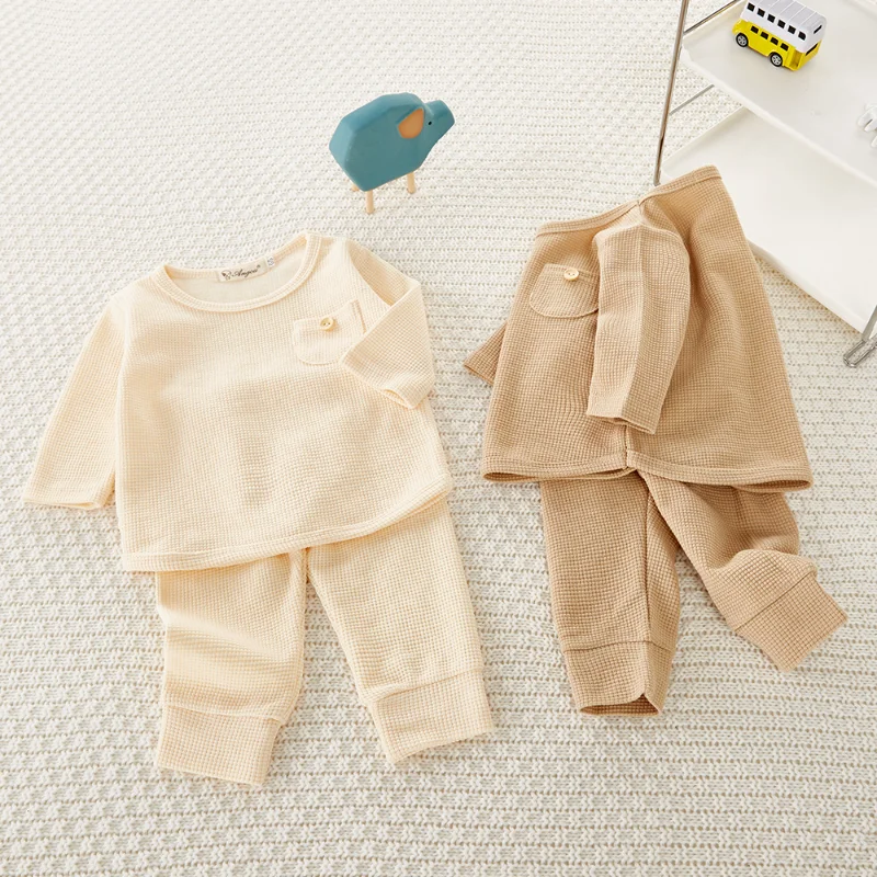 

2022 spring new solid color casual Clothing sets boy and girl baby fashion two-piece suit tracksuit for children