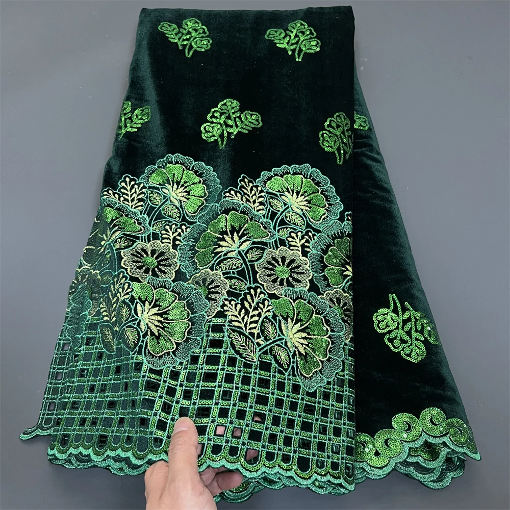 Африканская нигерийская бархатная кружевная ткань блестки бисер гипюр для шитья