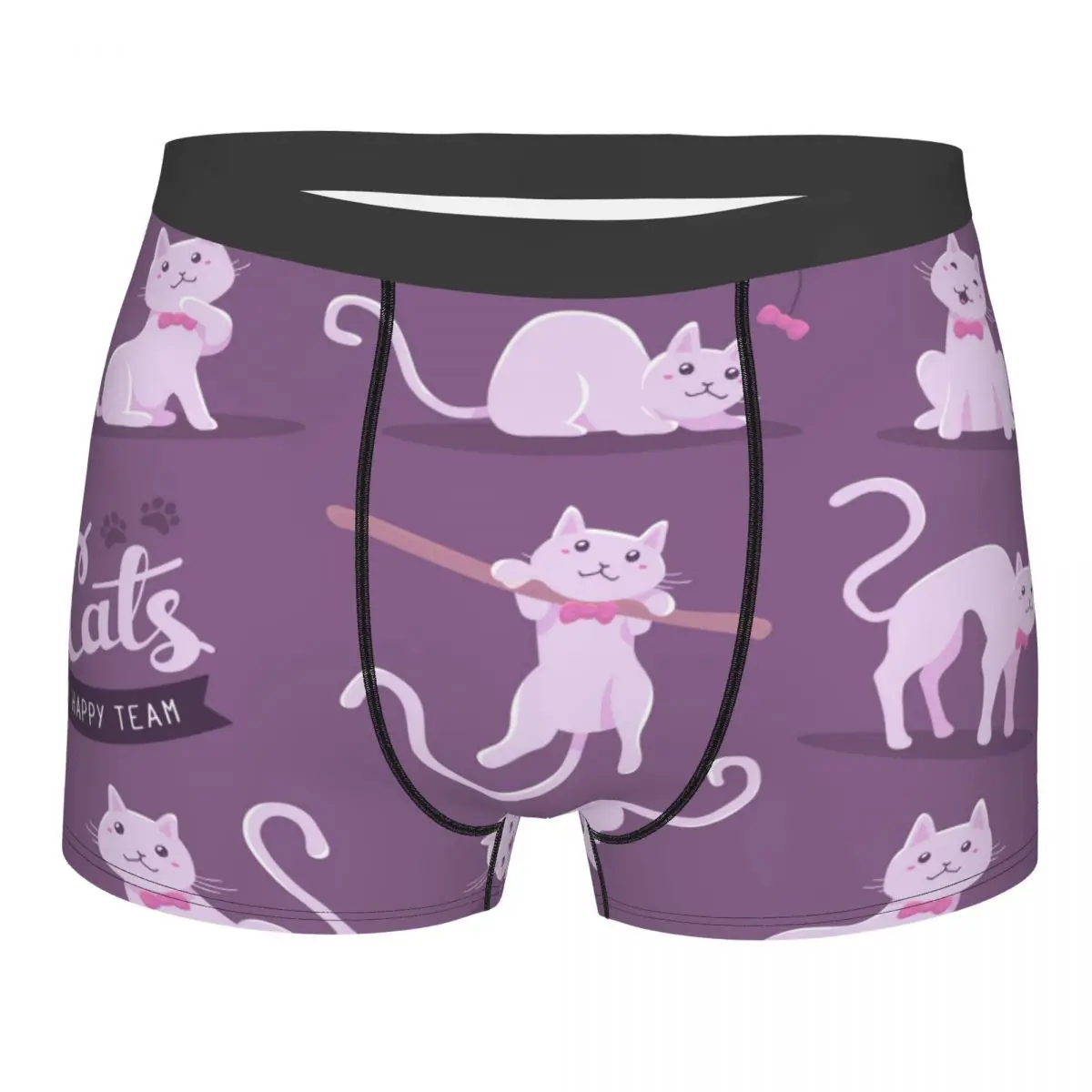 

Men's Underwear Underpants Cute Cat In Different Poses Men Boxer Shorts Elastic Male Panties