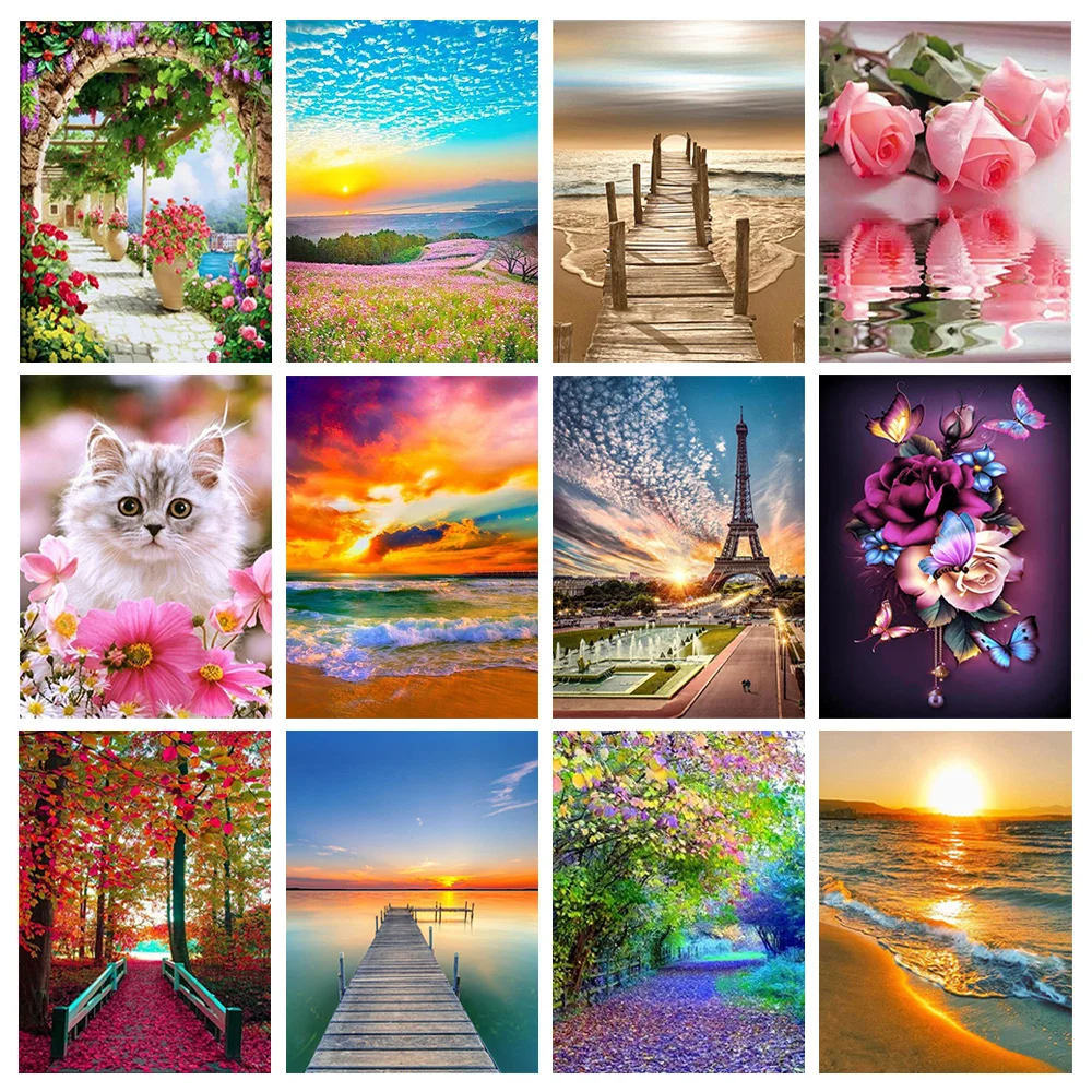 Новое рукоделие 5D Алмазная живопись пейзаж полного круга, смола, мозаика, морской вид, вышивка, картина, стразы, декор для дома, подарок.