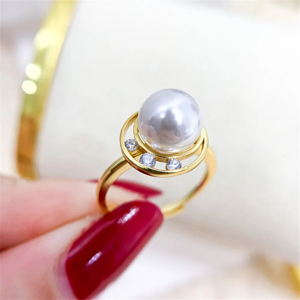 

S925 Sterling Silver fine jewelry accessories wholesale diy handmade mount ring settings pearl jewelry making for women