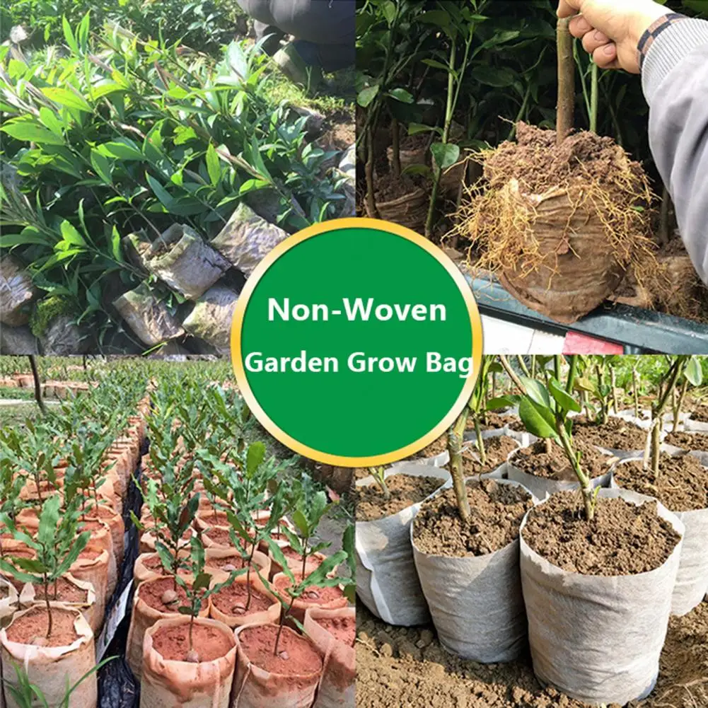 100Pcs Nursery Bag Eco-friendly High Plant Survival Rate Portable Transplant Grow Pouch for Flower