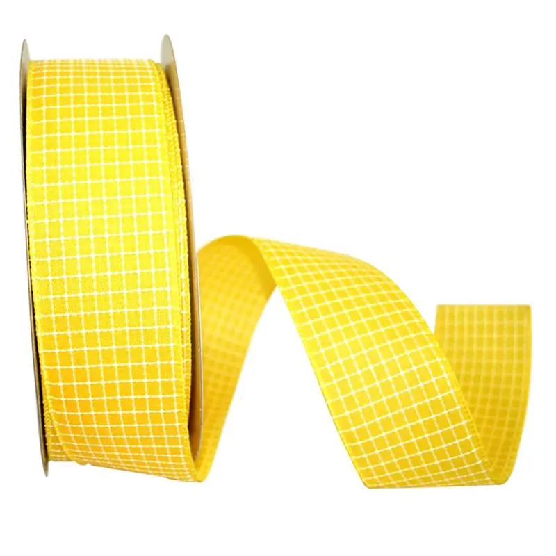 

Paper Saddle Linen Ribbon, 2 1/2 inches x 50 yards, Yellow, 1/Pack