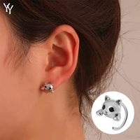 fashion cute cat shape earrings for women retro simple animal earrings girl jewelry