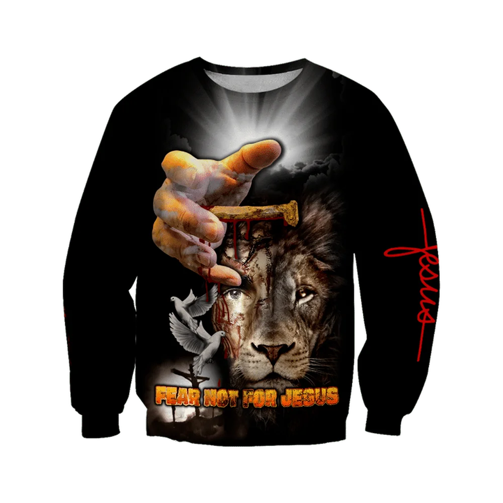 

CLOOCL Christian Jesus Beautiful Sweatshirt 3D Animal Lion Harajuku Long Sleeve Outerwear Streetwear Couple Tops Drop Shipping