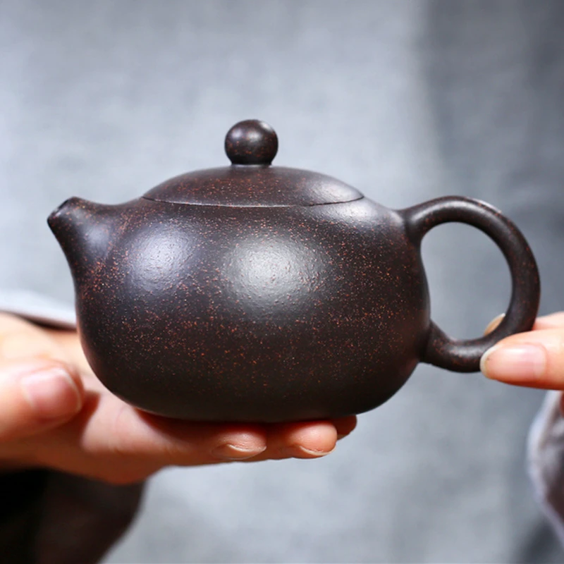 

xishi pot true yixing zisha black galaxy clay tea pot with ball shaped infuser holes marked on sales 280ml free shipping China