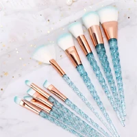 glitter shinny 10pcs colorful makeup brush set crystal foundation eyeshadow power brushes cosmetic beauty complete makeup kit