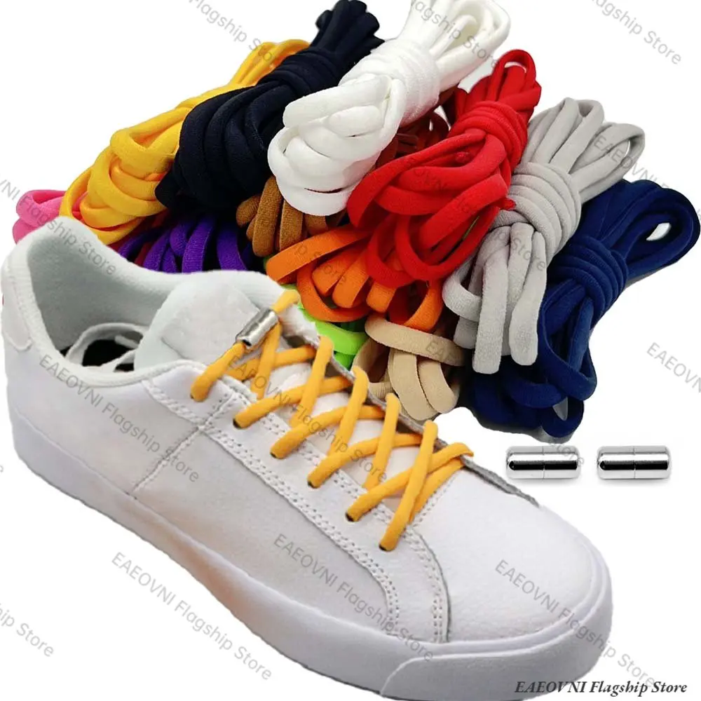 

1Pair Elastic Locking Shoelaces Oval Shoelace Sneakers Shoe Laces Quick Locking No-tie Shoelace Kids Adult No Tie Laces шнурки
