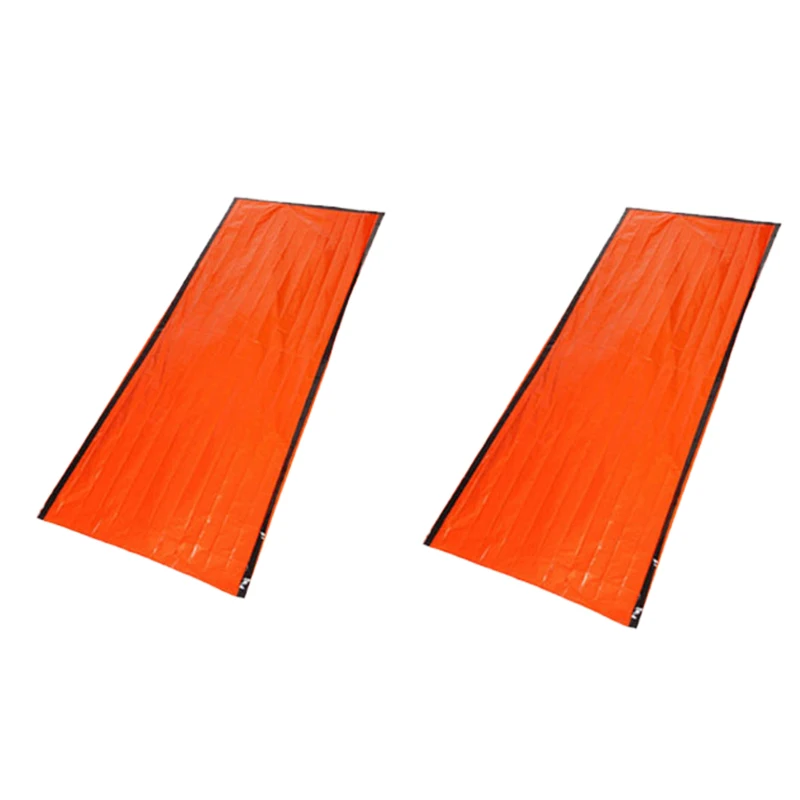 

2 упаковки, аварийный спальный мешок, мешок для выживания, аварийное одеяло, легкий тепловой спальный мешок со светоотражающей подкладкой, с...