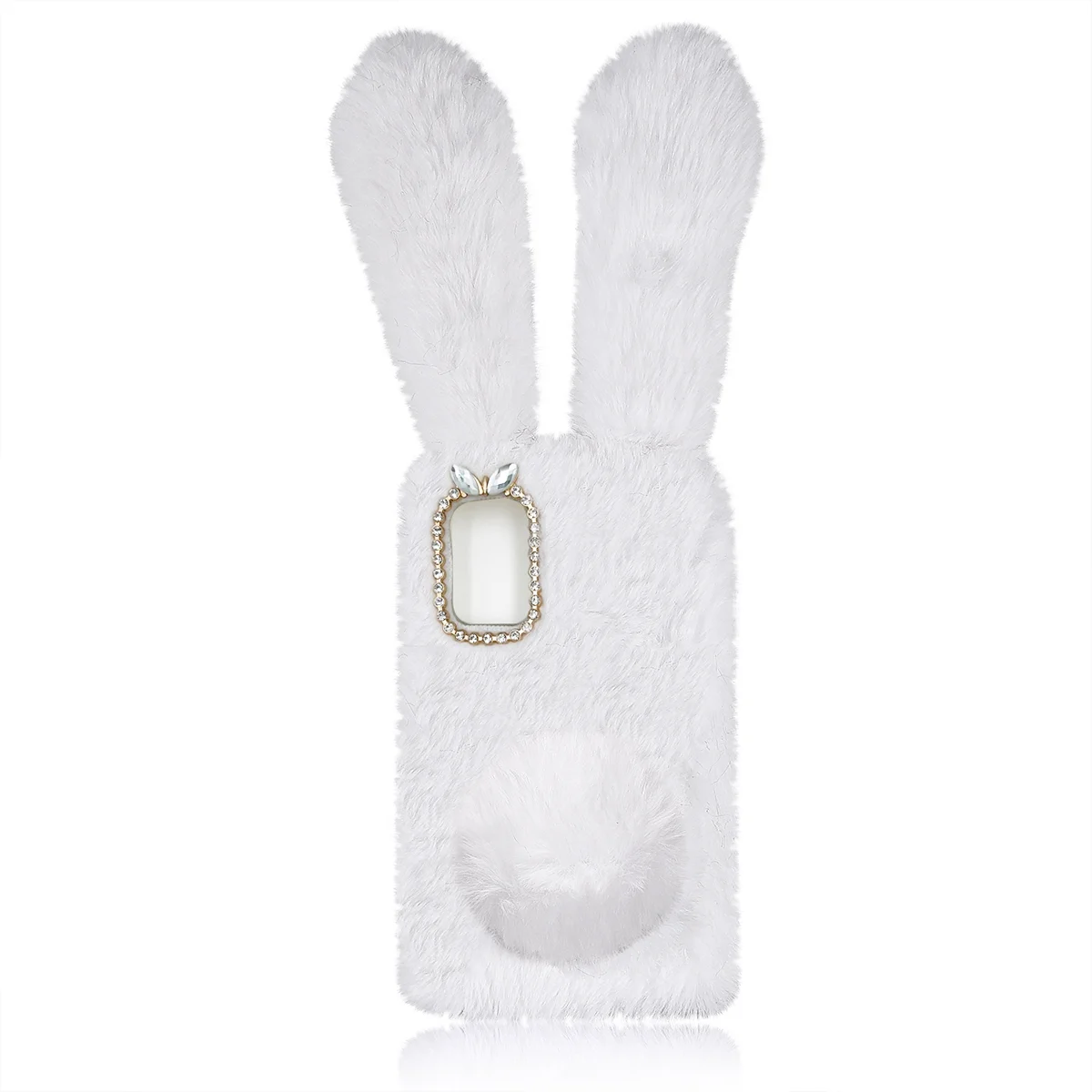 

Plush Phone Cover TPU Case Puffy Rabbit-Shaped Protector Fluffy Protective Cellphone