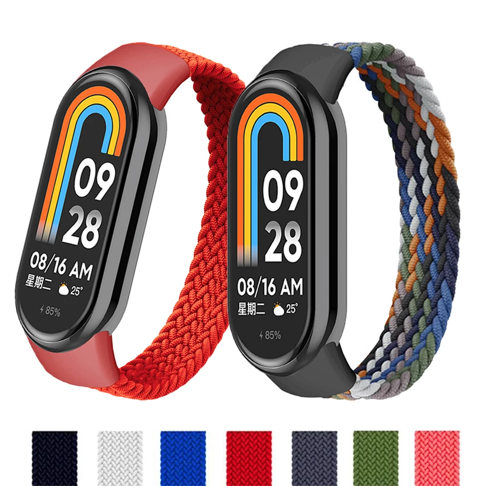 

Braided bands for Mi Band 8/7/6/5/4/3 Strap accessories Elastic Nylon Replacement belt bracelet correa for Xiaomi Miband 8 NFC