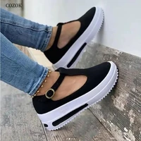 women buckle strap sneakers 2021 summer woman breathable vulcanized ladies platform flats female comfort shoes plus size autumn
