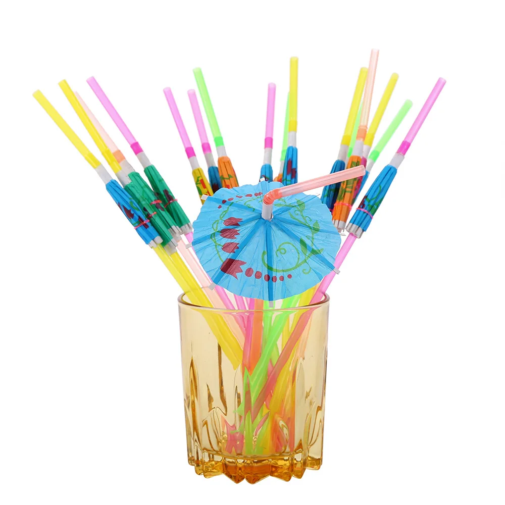 

Disposable Straws for Drinking Cocktails and Hawaiian Party Sunshade Straws for Bar Summer Home Decoration