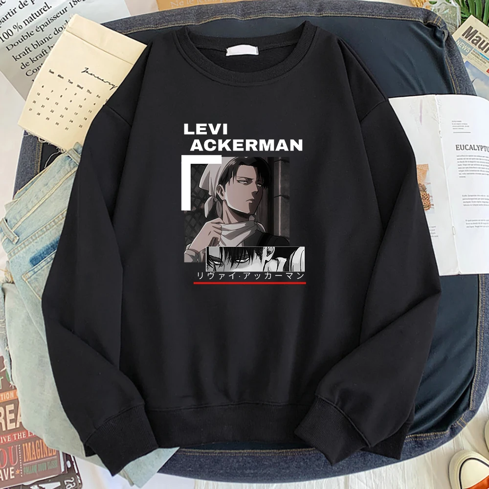 

Attack On Titan Anime Levi Hoodies Male Casual Fashion Streetwear Spring Harajuku Pullovers Clothing Men Hip Hop Sweatshirts