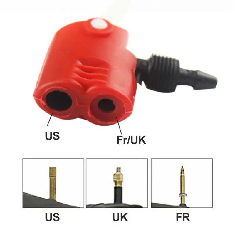 

Bicycle Inflator Valve Bike Cycle Tyre Tube Replacement Dual Head Air Pump Adapter Valve Hand Air Pump Nozzle Bicycle Parts
