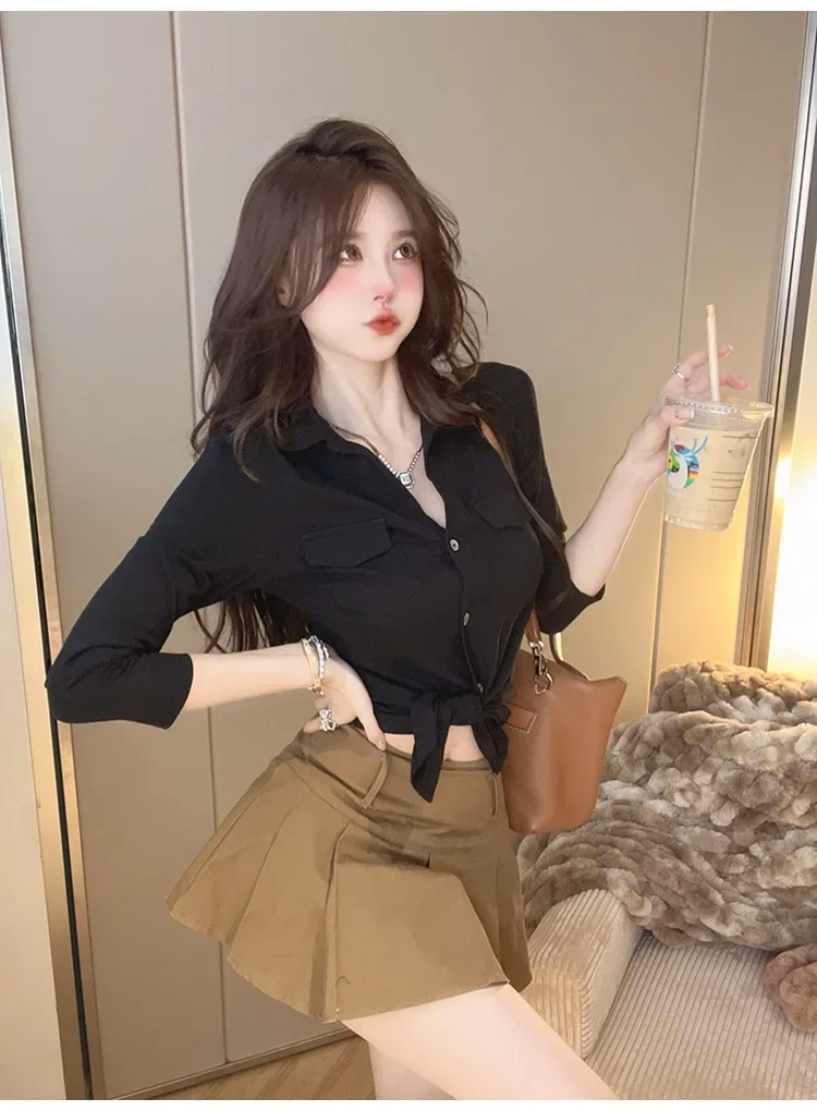 Эстетическая укороченная футболка с длинными рукавами Pure Desire для женщин