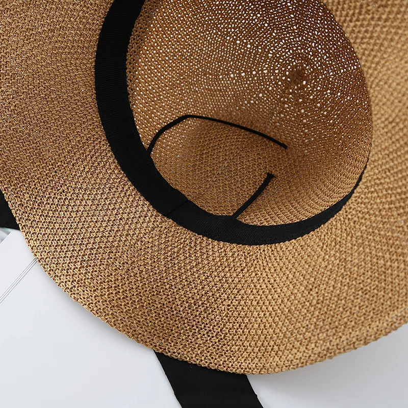 Шляпа женская Соломенная с большими полями модная дышащая Панама от солнца