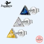 Серьги-гвоздики из серебра 925 пробы, с желтымбелымсиним камнем, DS1502