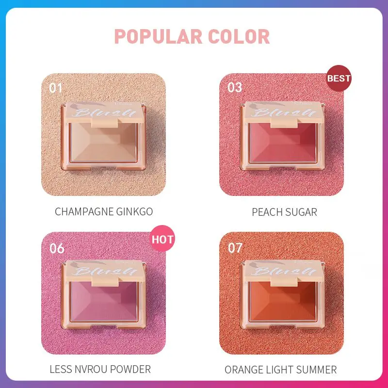 

9 Color Matte Airy Monochrome Blush Face Mineral Pigment Smooth Enhance Complexion Waterproof Shimmer Cosmetics maquiagem TSLM2