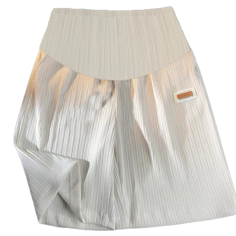 968# Summer Ice Cool Maternity Shorts Wide Leg Loose Straight Clothes for Pregnant Women Elastic Waist Belly Pregnancy - купить по