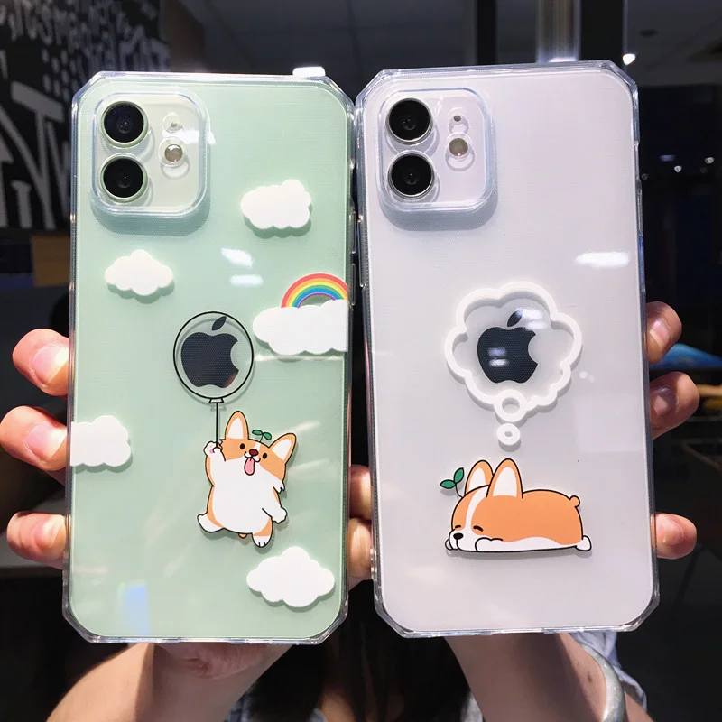 

Чехол для телефона из ТПУ «корги» для iphone 11 12 Pro Max X XS 7 8 Plus