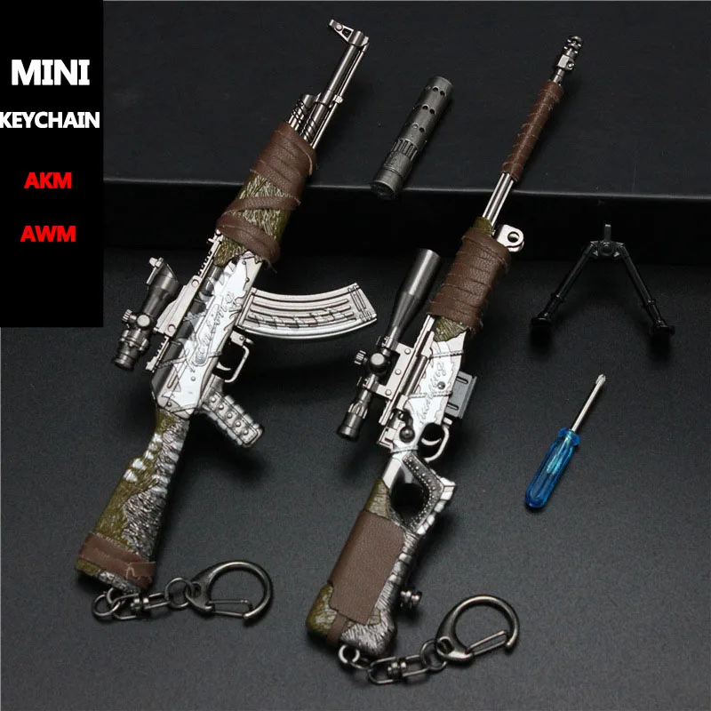 Игрушечный мини-пистолет AKM AWM 1:3 миниатюрная модель брелок для ключей