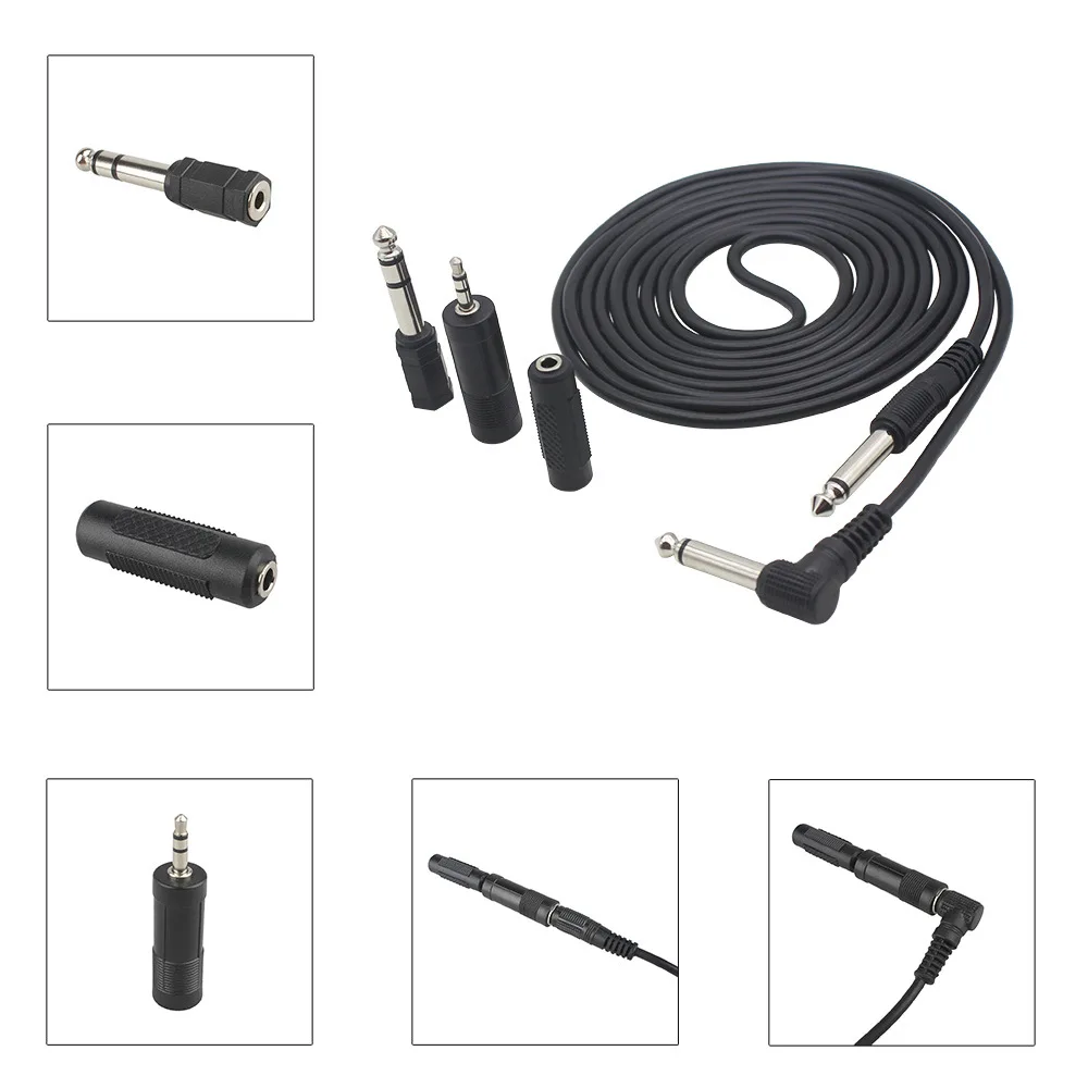 

3M Electronic Guitar Cable Guitar Bass Line Connecting Line Noise Reduction 6.35mm with 3 conversion heads Musical Instrument