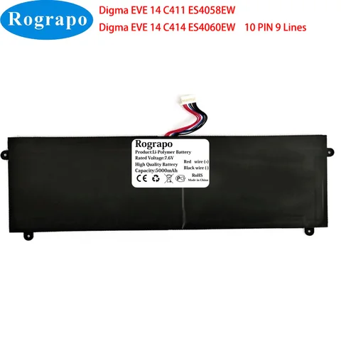 Аккумулятор для ноутбука Digma EVE 14 7.6V 5000 мАч Rograpo