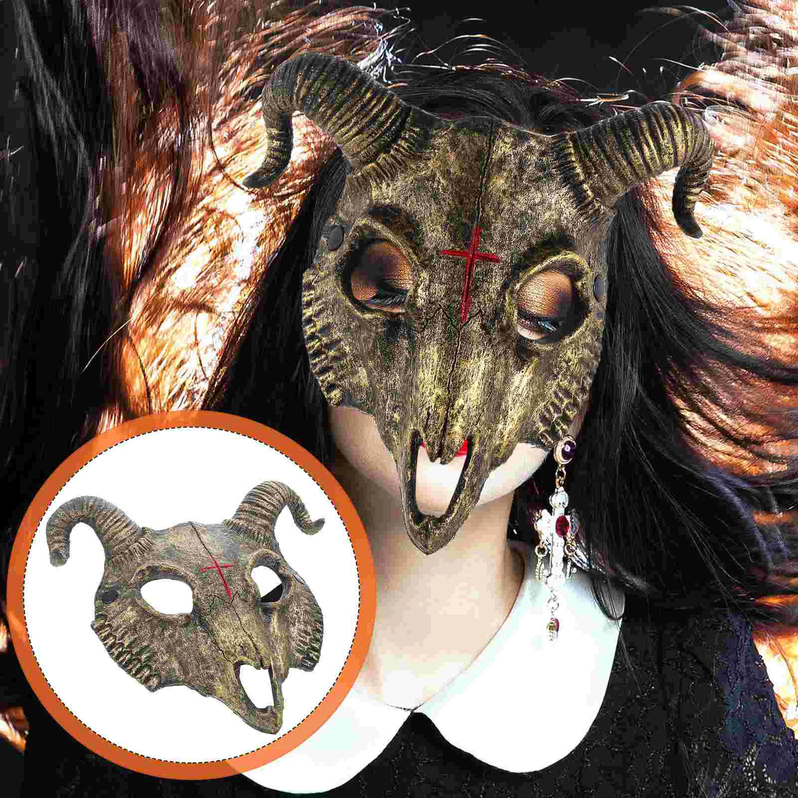 

Goat Mask Animal-design Carnival Party Supplies Cosplay Props Masquerade Halloween