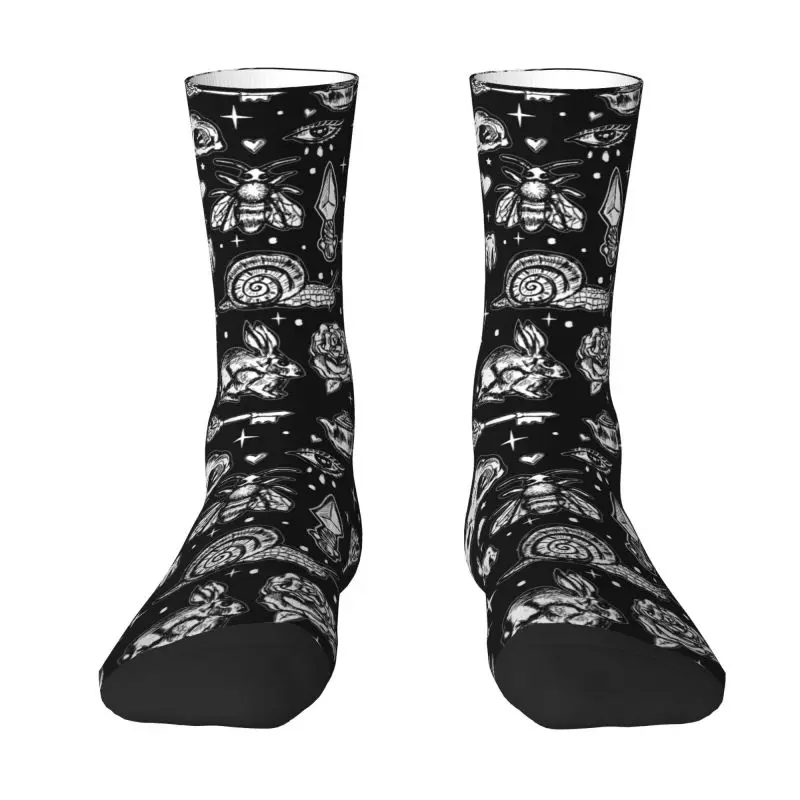 

Cool Men's Full Of Secrets Oddities Witchcraft Goth Punk Pattern Dress Socks Warm Comfortable 3D Printing Halloween Crew Socks