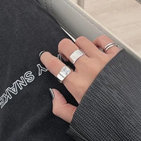 fmily minimalist geometric zircon ring s925 sterling silver new fashion letter personality hip hop jewelry for girlfriend gift