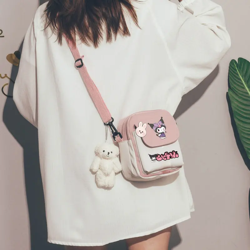 

Anime Kawaii Sanrio Kuromi Cute Cartoon Girl Crossbody Bag Fashionable New Japanese Coin Purse Mobile Phone Bag Gift for Friends
