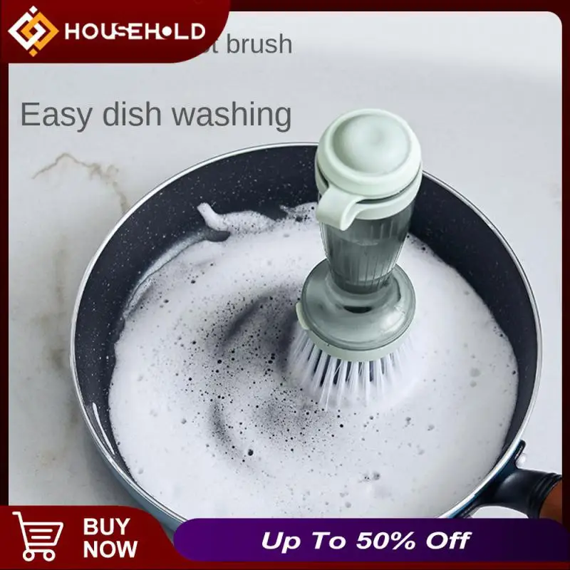 

Long Handle Cleaning Brush Home Clean Pot Brush Efficient Strong Decontamination Dishwashing Cloth Kitchen Accessories