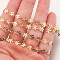 1m 5 5mm gold five petal flower chain stainless steel link roll chains for diy necklace jewelry making supplies anklet bracelet