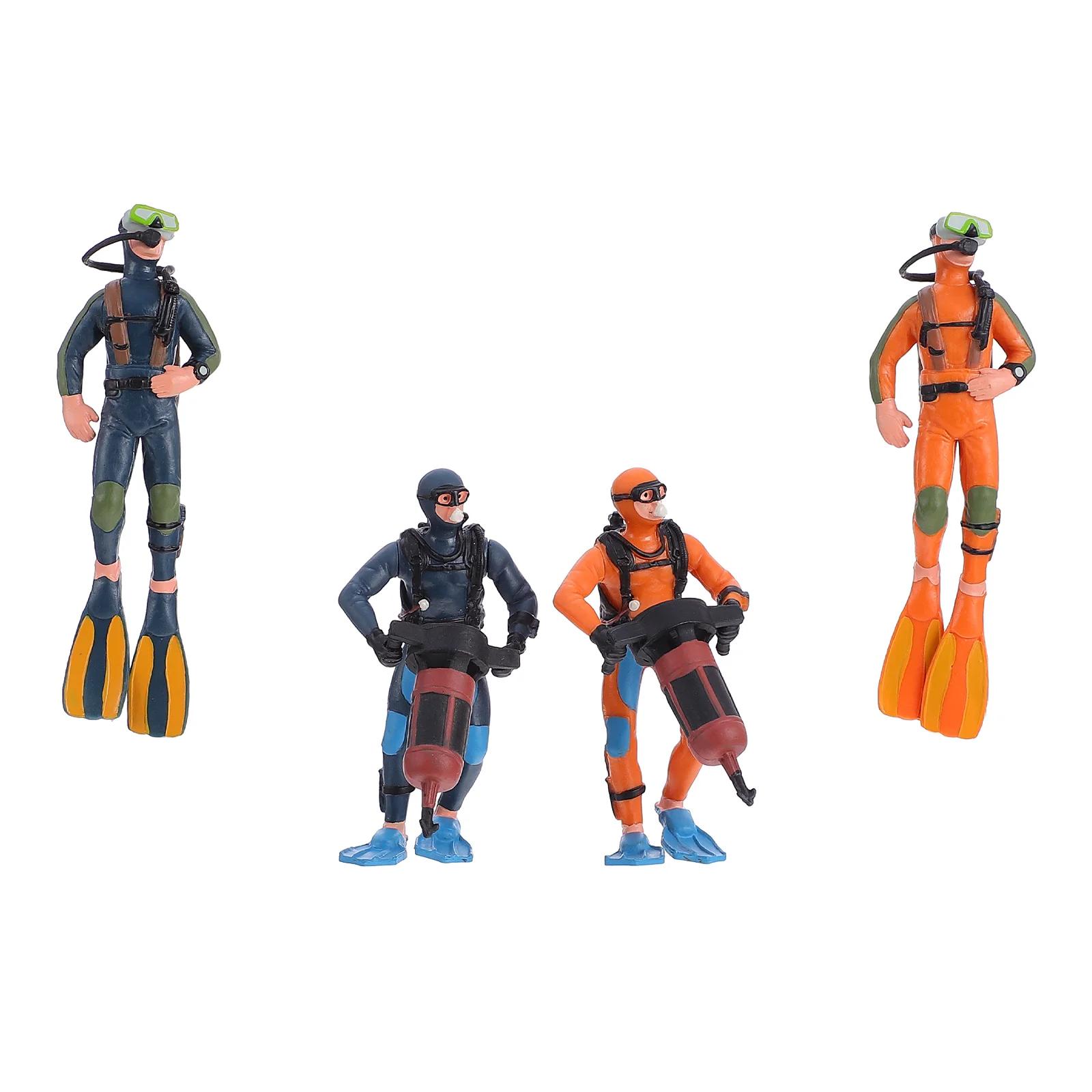 

4 Pcs Plastic Scuba Diver Figure Decor Home Train People Figures Adornos Para Diver Ornaments Various People Figures Sets