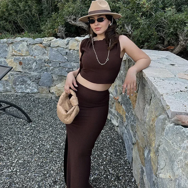 Летний Сексуальный Женский Комплект Облегающего Платья С Короткой Юбкой До