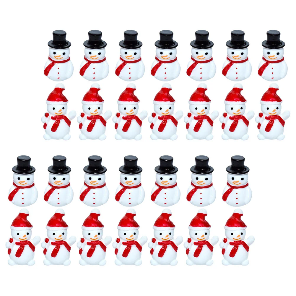 

40pcs Lovely Cartoon Mini Snowman Miniature Snowman Statue Decor Christmas Table Centerpiece