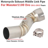 slip on motorcycle exhaust escape modified titanium alloy middle link pipe for monster1100 evo monster 1100 2011 2013 years