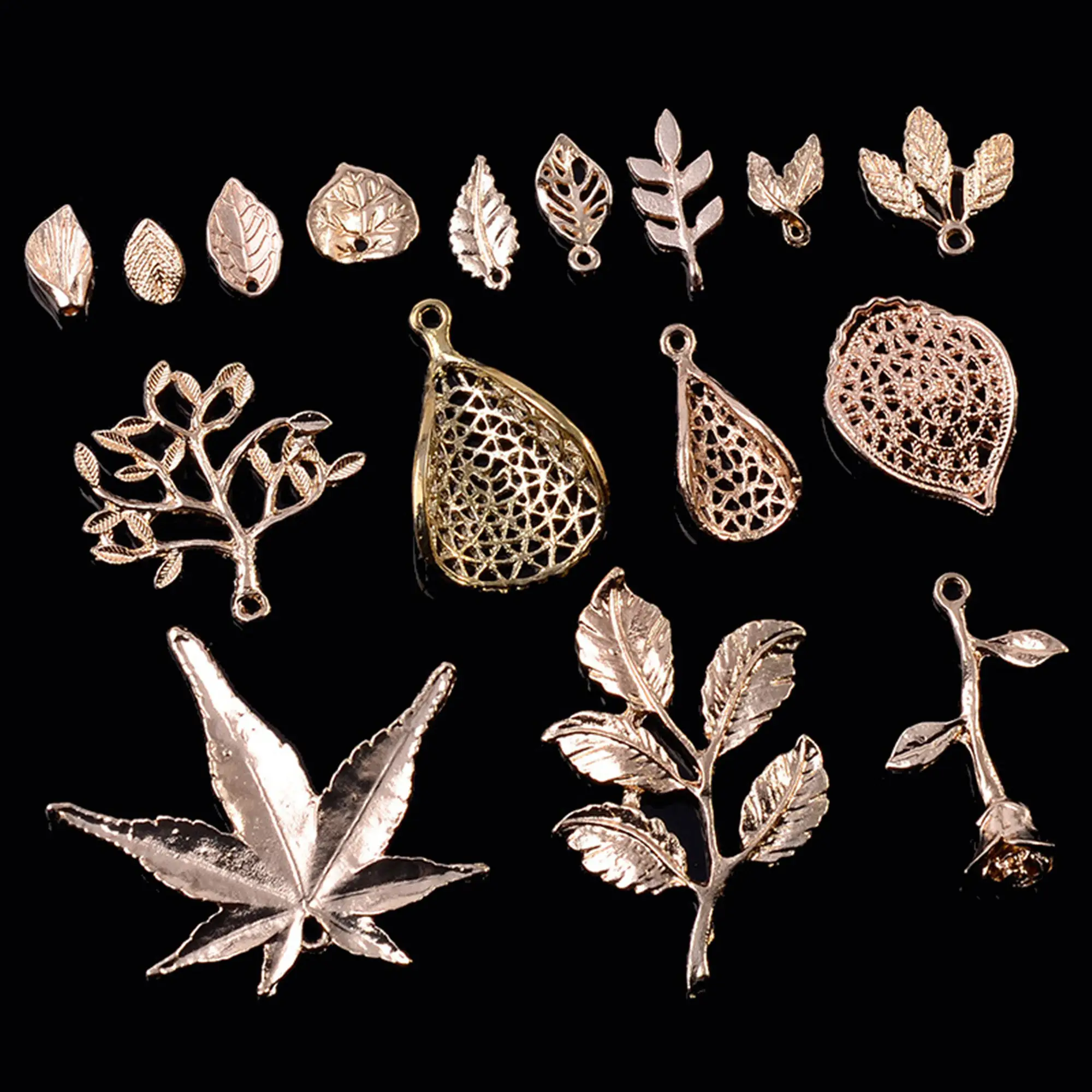 

10 шт./лот антикварная серия Новый лист кленового листа полый кулон diy костюм свадебный головной убор шпилька с бахромой аксессуары