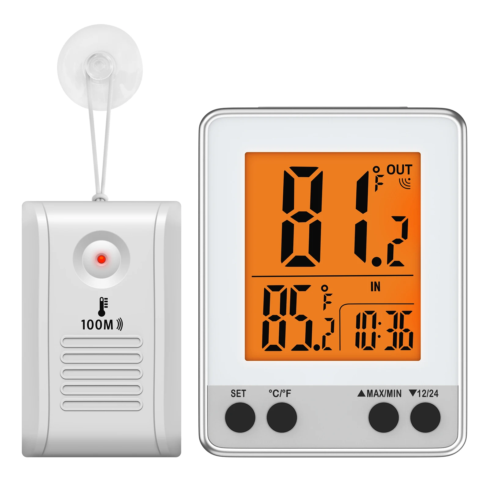 

ORIA Outdoor Digital Thermometer Indoor Room Temperature Monitor Wireless Sensor LCD Desktop Table Clocks