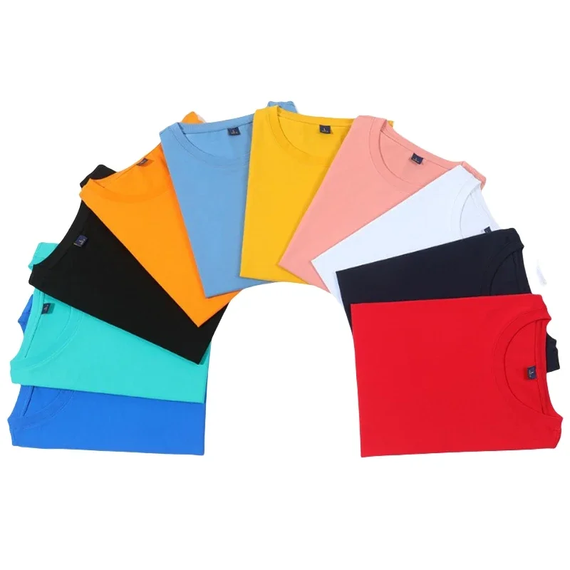 DIY индивидуальный логотип летние одинаковые хлопковые футболки с короткими