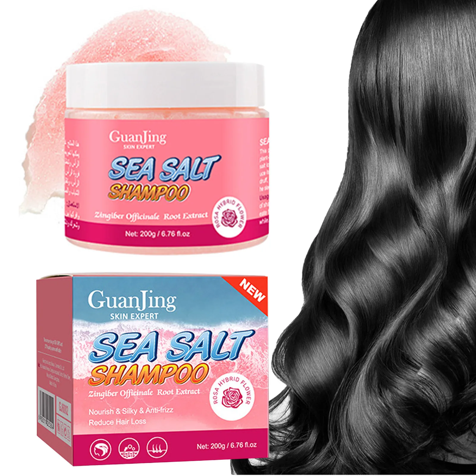

Sea Salt Hair Shampoo Anti-Dandruff Scrub Shampoo Exfoliate Scalp Scrub Hair Care For Men Women Damaged And Oily Hair Types