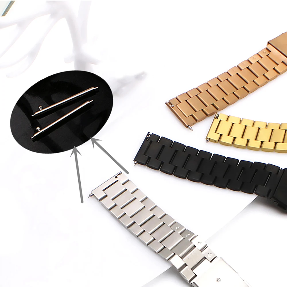 Watch Band Stainless Steel Straps 14 16 20 22 24mm Watch Accessories High Quality Metal Strap for Samsung Galaxy /Huawei watch