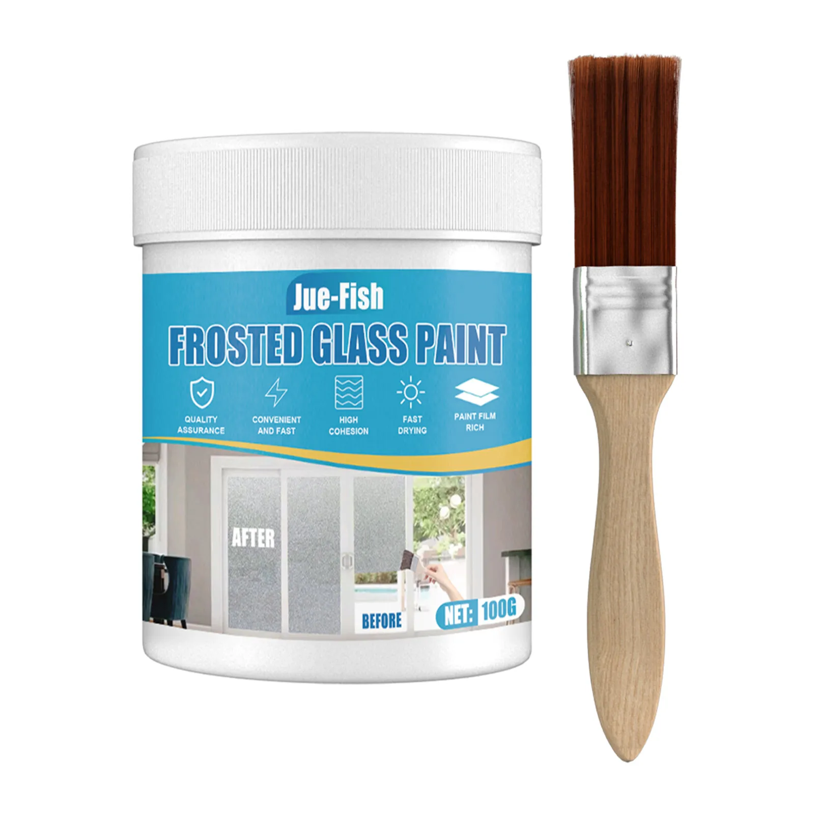 

100 г матовый стеклянный крем-краска тонированный оконный крем с кисточкой кремовая краска и праймер для использования в помещении и на улиц...