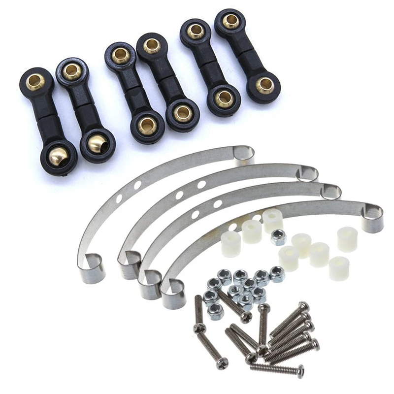 

1 Set Steel Leaf Spring Suspension & 6 Pcs Connector Links Rod Ball Head Rod Upgrade Parts