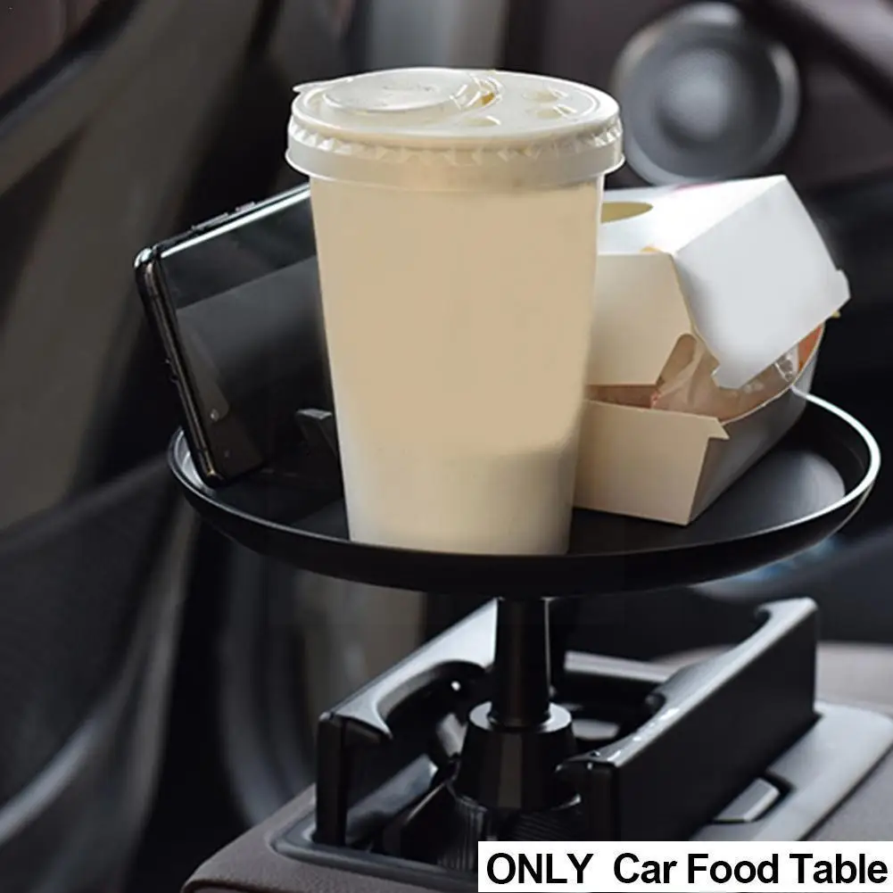 

Регулируемый автомобильный держатель для чашек, круглая вращающаяся подставка-органайзер для напитков и кофе, автомобильный нескользящий поднос с углом поворота 360 градусов для еды Ta D3X6