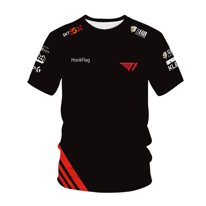 

Esports Team Uniform Summer Round Neck Short Sleeve Fans Clothing Men's Street Casual T-Shirt Teen Male Outdoor Sports Tee Tops