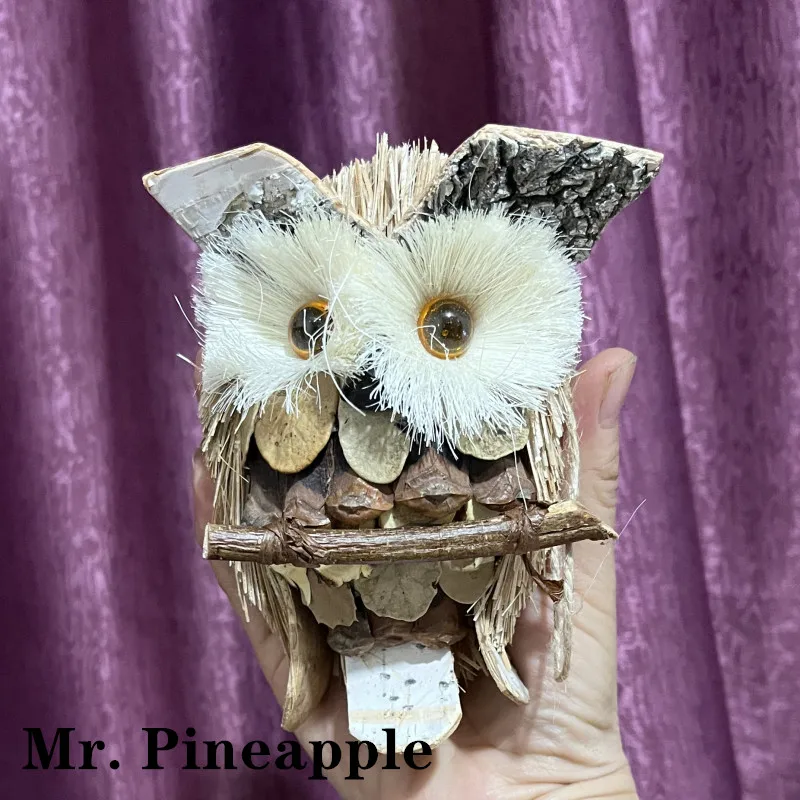 Подвеска для пасхального сада соломенная сова ручной работы деревенская