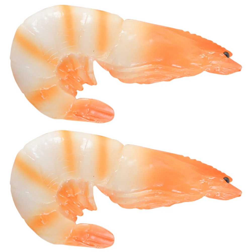 

2pcs Decorative Shrimp Models Imitation Shrimp Photo Props Home Party Decoration